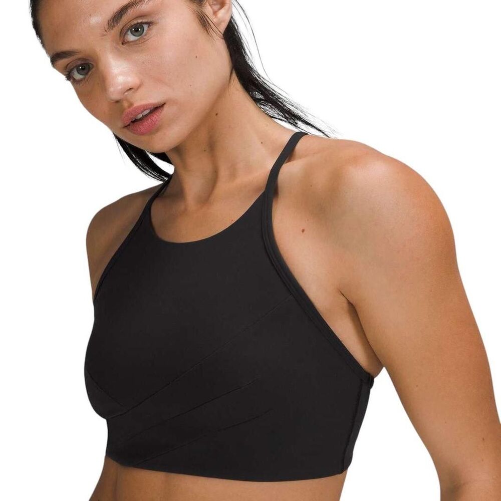 Lululemon Flow Y Wrap-Front High-Neck Bra *Light Support, B/C Cup in black